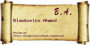 Blaskovics Ahmed névjegykártya